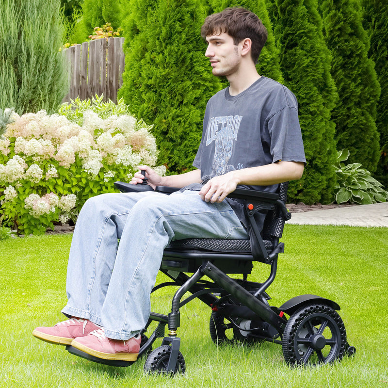 360W Electric Wheelchair Lightweight Folding Wheelchair for Adults Seniors Black