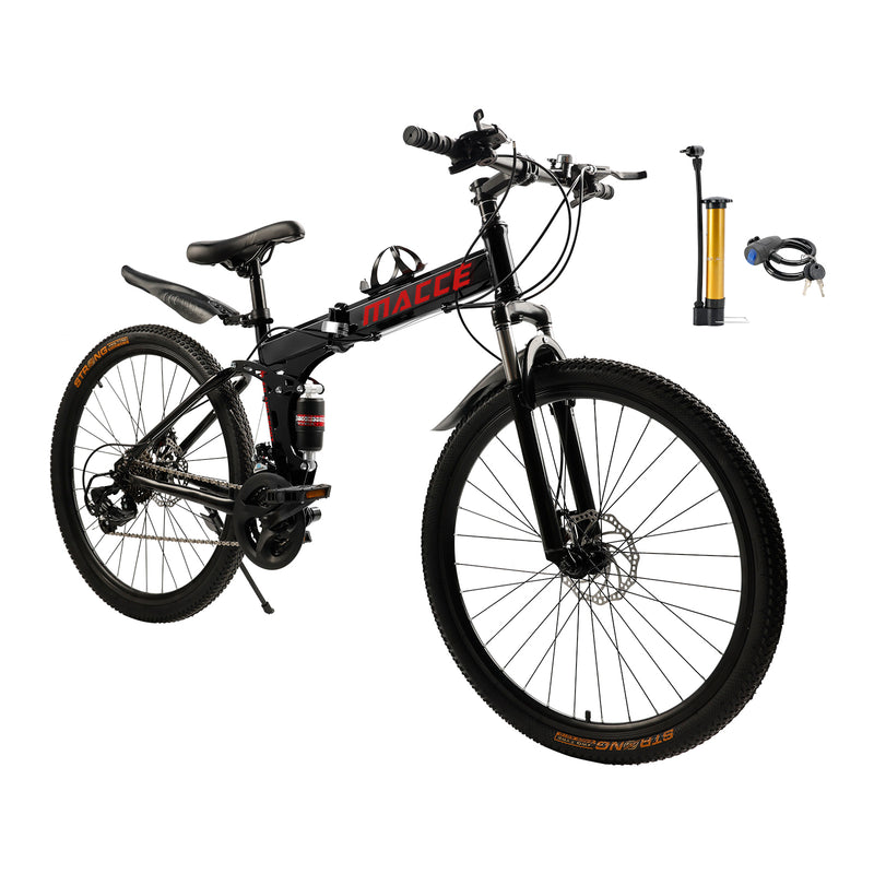 26" wheels 27 speed double disc brake folding mountain bike MTB for adults