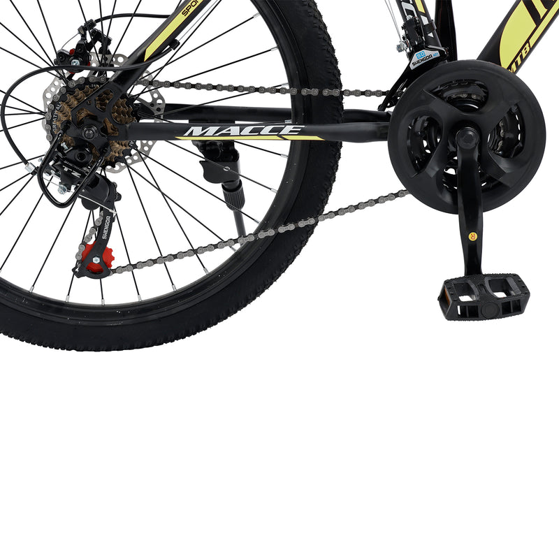24" Spoke Wheel 24 Speed Mountain Bicycle Adult Bike MTB w/ fender Red+Yellow
