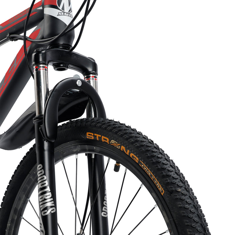 24" Spoke Wheel 24 Speed Mountain Bicycle Adult Bike MTB w/ fender Red+Yellow