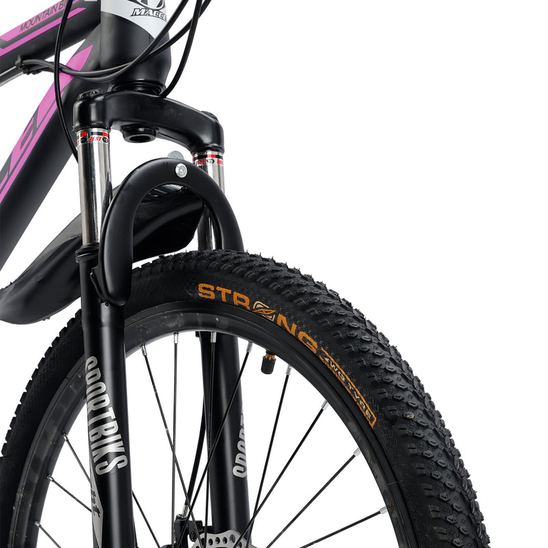 26" Spoke Wheel 24 Speed Mountain Bicycle Adult Bike MTB w/ fender Blue+Pink