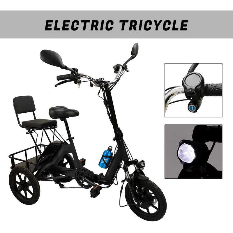 Three Wheel E-Trike for Adults 3 Wheel Electric Folding Tricycle