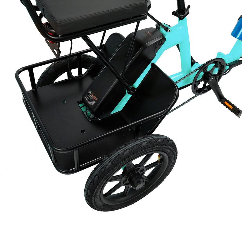 3 Wheel Electric Motorized Folding Tricycle E-Bike 48V 350W 10.4AH