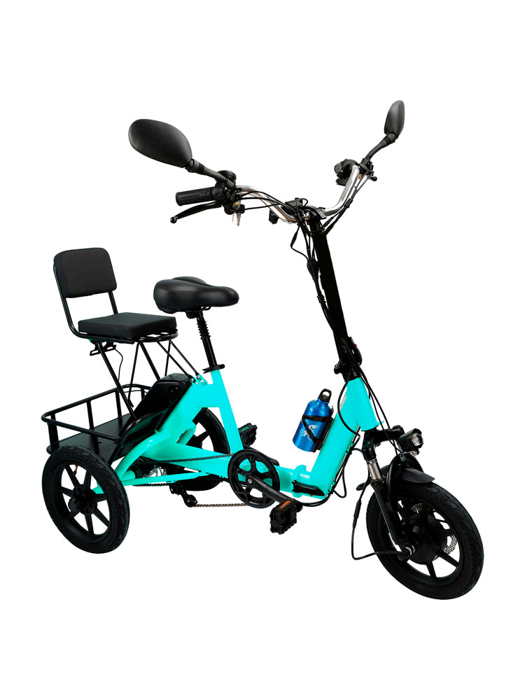 3 Wheel Electric Motorized Folding Tricycle E-Bike 48V 350W 10.4AH