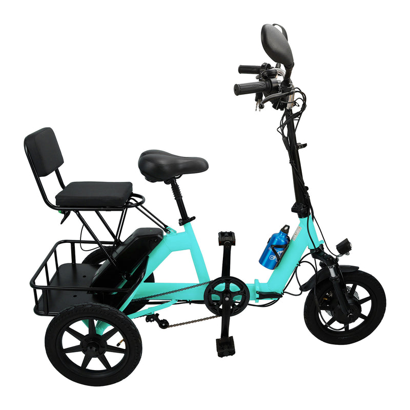 3 Wheel Electric Motorized Folding Tricycle E-Bike 48V 350W 10.4AH