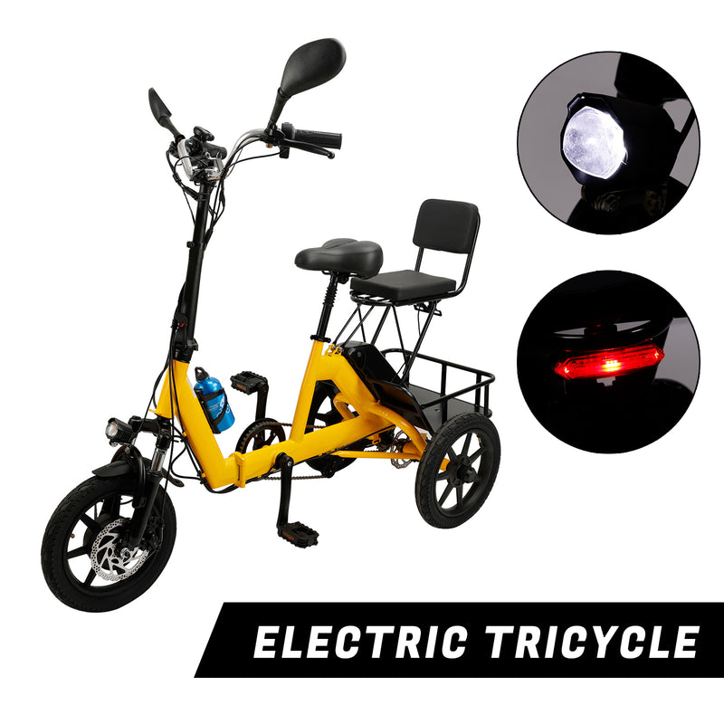 48V 350W Three Wheel Electric Folding Trike for Adults 3 Wheel E-Tricycle