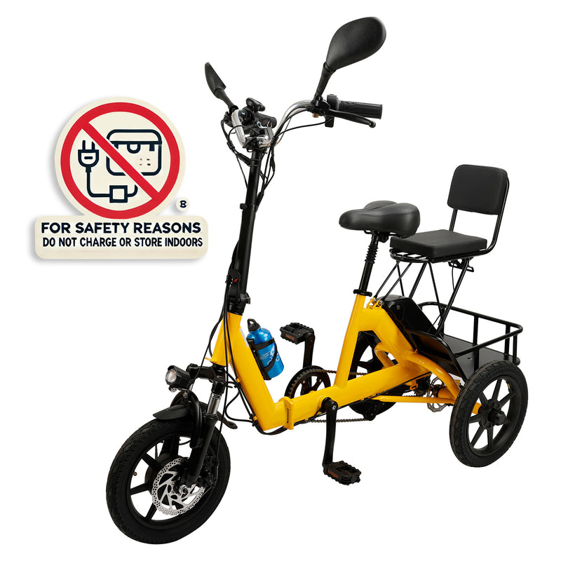 48V 350W Three Wheel Electric Folding Trike for Adults 3 Wheel E-Tricycle