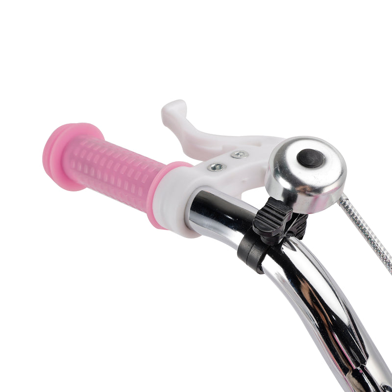 16" Kids Bicycle Girls Bike with Training Wheels Basket Kickstand Pink