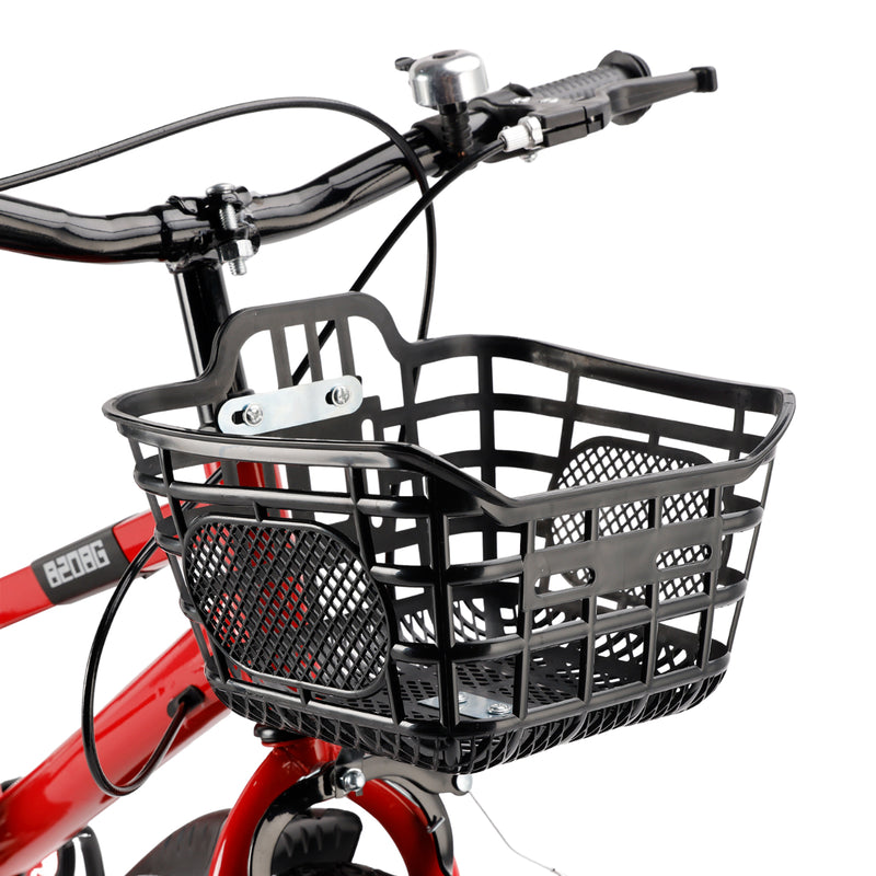 16" Children Bicycle Toddlers Bike with Training Wheels Basket Kickstand Red