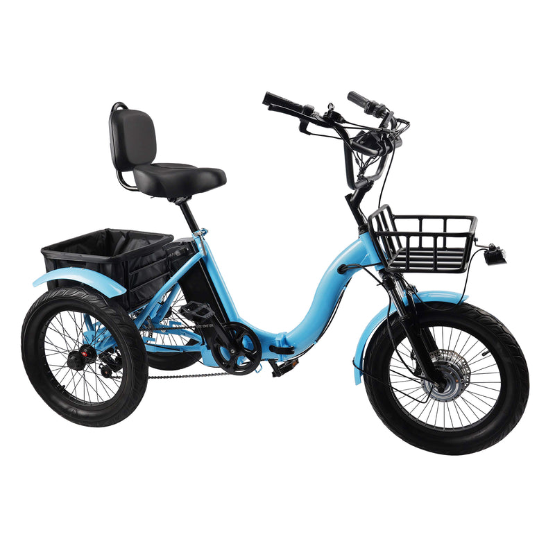 18*3.0 48V 13AH 350W (peak 525W) Electric Tricycle E-Trike with IPX7 Display