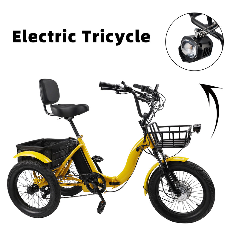 18" 7 Speed 48V 13AH 350W (peak 525W) Electric Tricycle with IPX7 Display