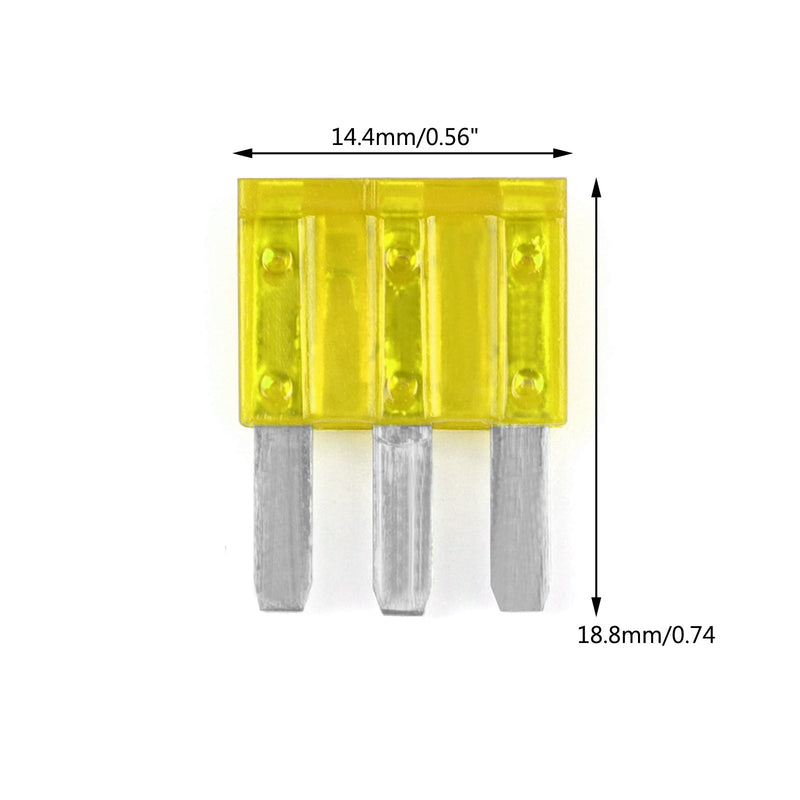20Pcs Micro3 Fuse Automotive ATL 20A 3 Prong Micro Blade Fuse For Ford Focus
