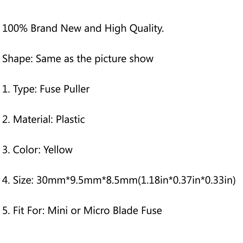 6 × Fuse Puller 30mm Car Automotive Mini Micro Blade Fuse Tool Extractor Yellow