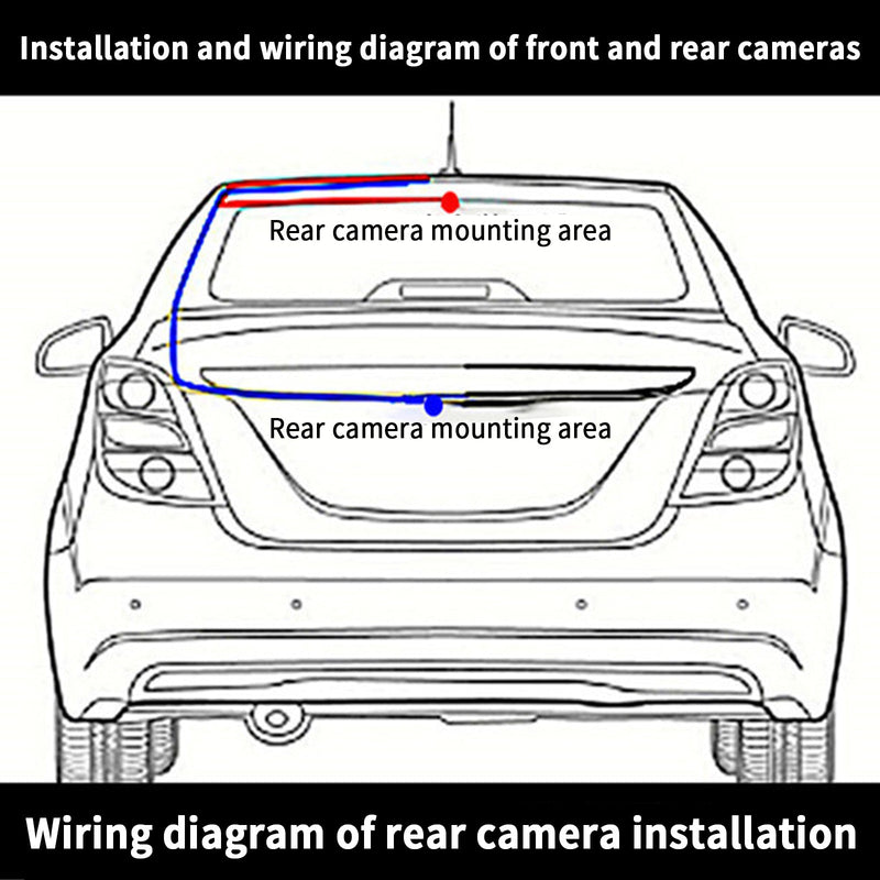 Dual Lens Car DVR Dash Cam HD 1080P 4" IPS Screen Front Rear Camera Night Vision