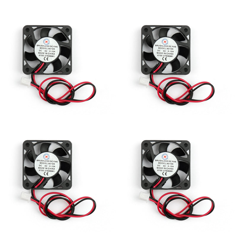 4Pcs DC Brushless Cooling Fan 5V 0.15A 4010s 40x40x10mm 2 Pin CUP Computer Fan
