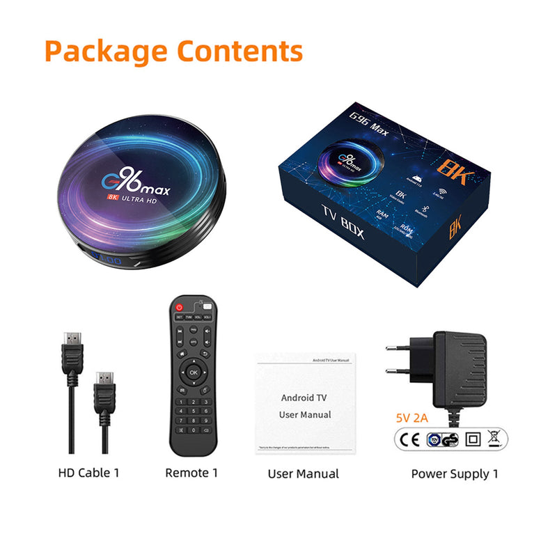 G96max x4 Smart Android 11.0 TV Box Quad Core 8K Dual Band WIFI Media Player