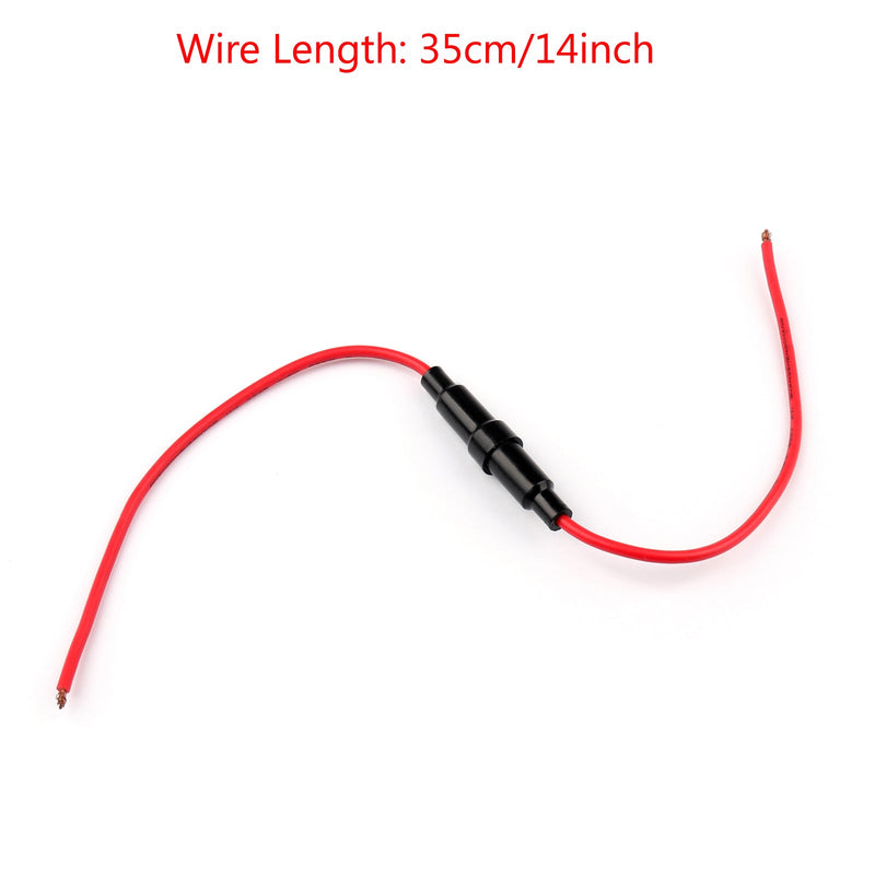 5Pcs 6x30mm AGC Glass Fuse Holder In-line Screw Type With 16 AWG Wire Cable