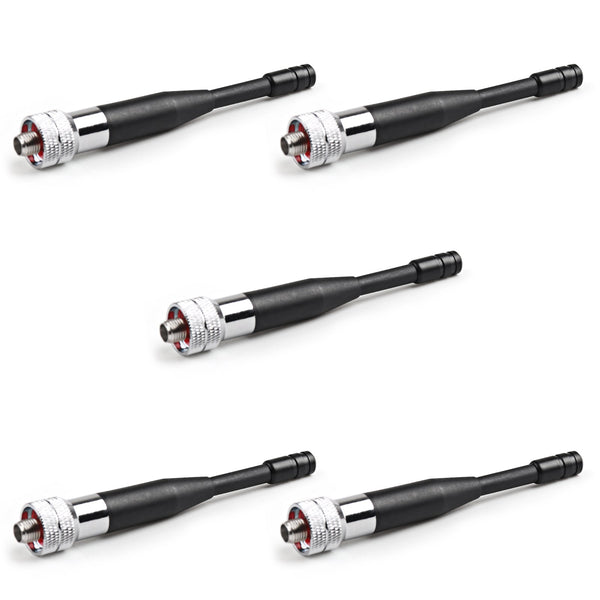 5Pcs UHF Antenna 400-470MHz SMA-Female For KENWOOD PUXING Silver