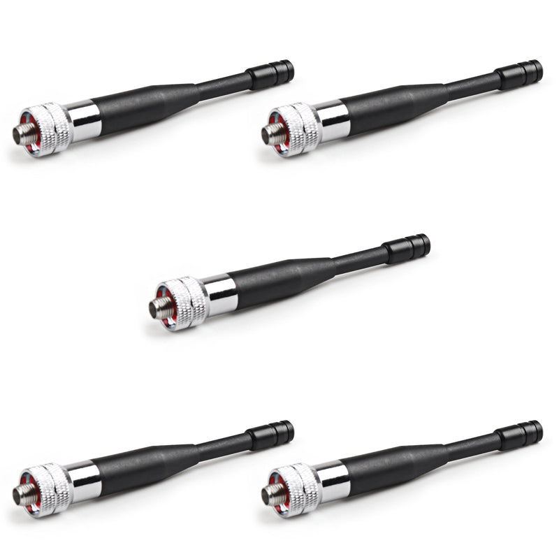 5Pcs UHF Antenna 400-470MHz SMA-Female For KENWOOD PUXING Silver