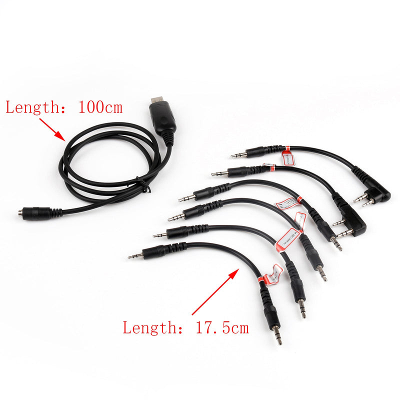 1Pc 6 in 1 USB Programming Cable For Motorola HYT ICOM BAOFENG KENWOOD YAESU+CD