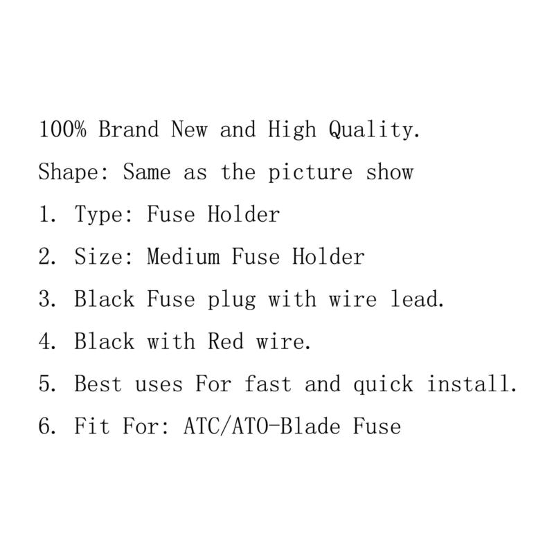 Fuse Holder Standard Blade Back 5-Piece Add Circuit Fuse ACU Tap Car 15A