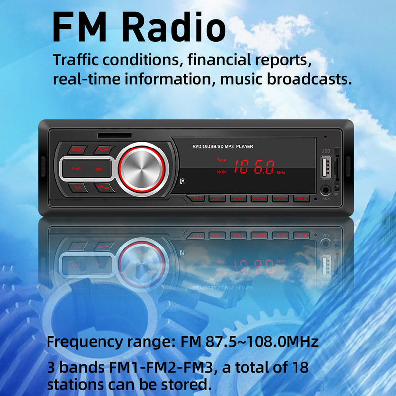 12V 25W Universal Car Bluetooth FM Radio Audio USB U Disk Card Reader MP3 Player