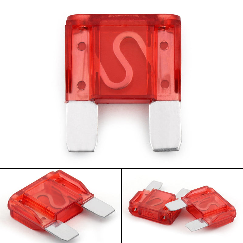 10Pcs Fuse 50 Amp 50A Large Blade Style Audio Maxi Fuse For Car RV Boat Auto
