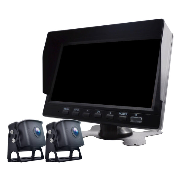 7 " Monitor DVR Driving Video Recorder for RV Truck Bus + 2Pcs Rear View Backup Camera