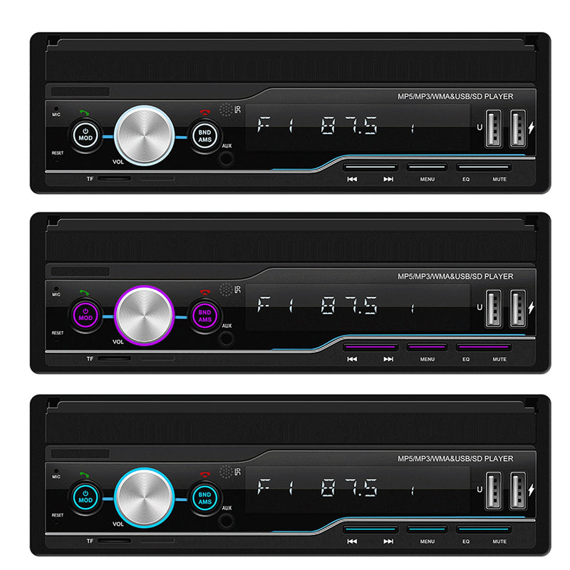 7" Telescopic Screen Stereo Radio BT FM Car MP5 Player Remote Control + Camera
