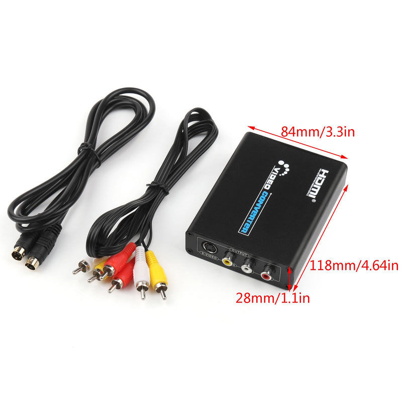 HDMI to 3 RCA AV+S-Video CVBS Composite R/L Audio 1080P Converter AU Plug Power