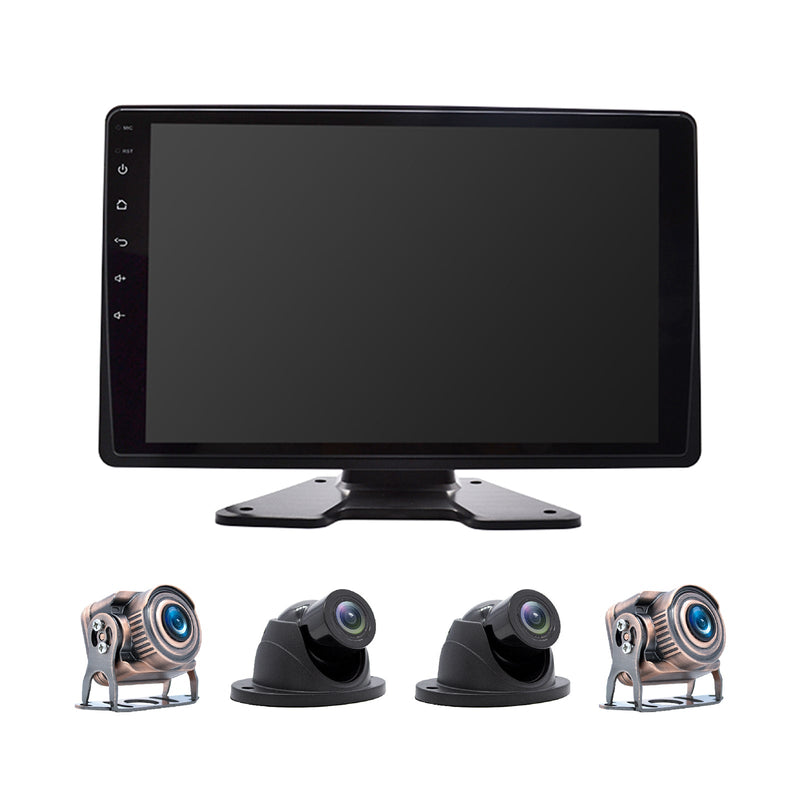 10.1" Monitor DVR Driving Video Recorder Touch Screen for RV Truck Bus + 4Pcs Rear View Backup Camera Fedex Express