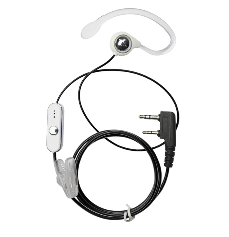 5Pcs 2 Pin Earhook Earpiece Headset PTT Mic For Kenwood HYT BaoFeng Radio Black