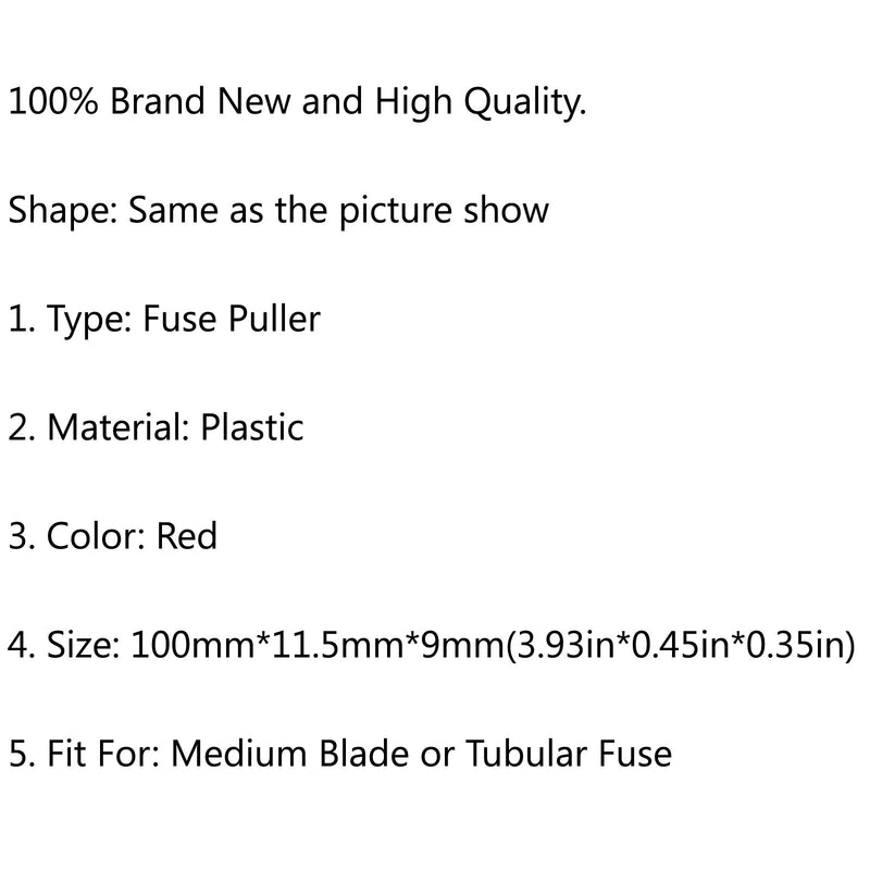 6 × Fuse Puller Car Automotive Medium Blade Tubular Fuse Extractor Red