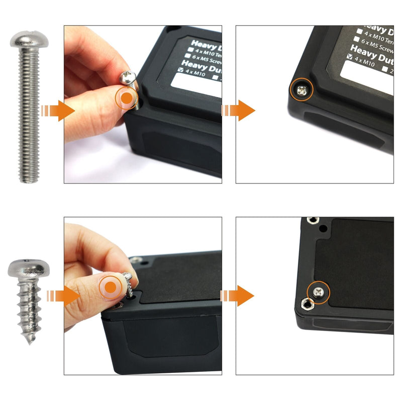 Marine Heavy Duty 4 Way Bus Bar M8 5/16" Bus Van Car Boat Distribution Block Screw Terminal Studs 300A