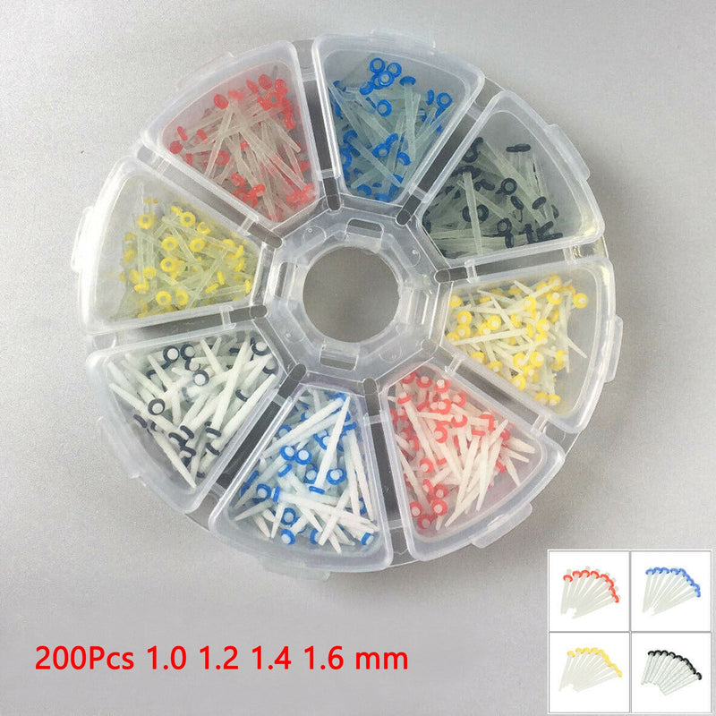 200PC Dental Glass Quartz Post Fiber Post Teeth Restorative 1.0 1.2 1.4 1.6mm