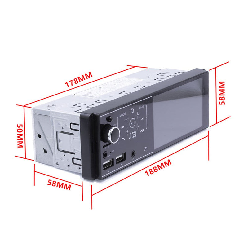 Single Din Touchscreen Radio Bluetooth Car Stereo 4 Inch FM + Rear View Camera