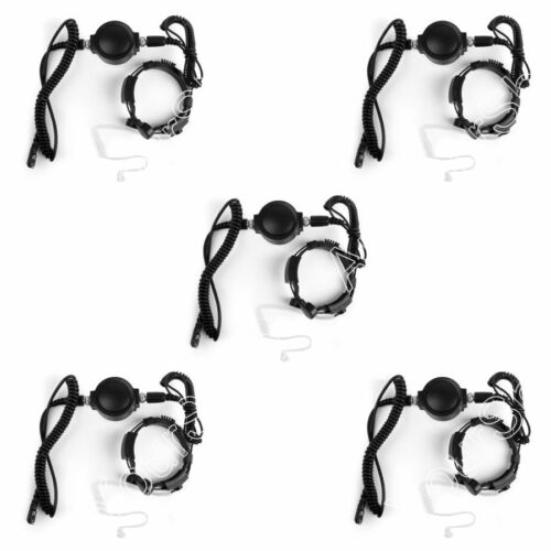 Tactical Throat Duty Headset Waterproof Mic PTT Heavy For Kenwood TK BaoFeng