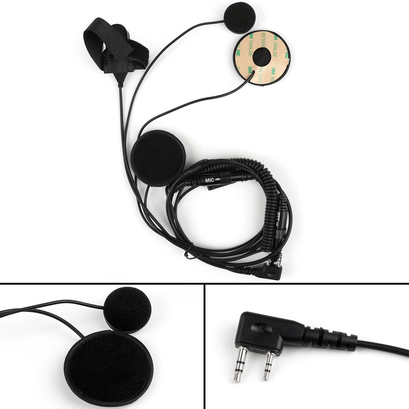 Two Race Radio Motorcycle Tactical PTT Way Helmet Headset For Kenwood Baofeng
