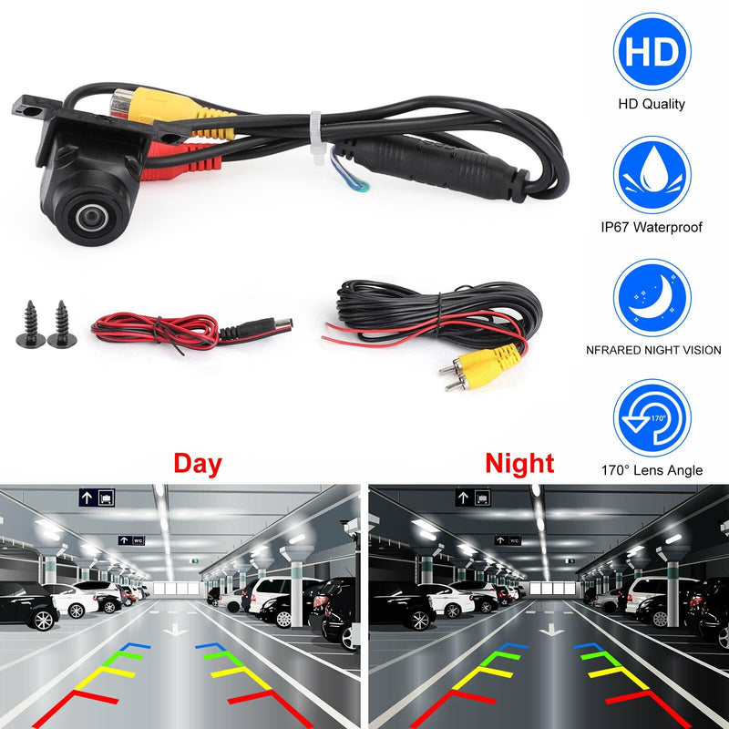 Car Auto Rear + Front View Reverse Backup Parking Camera Waterproof HD 170º