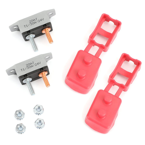 Bimetal Structures Marine Car Sound System Audio IP66 2PCS 30A 24V Circuit Breaker With Cover Fuse