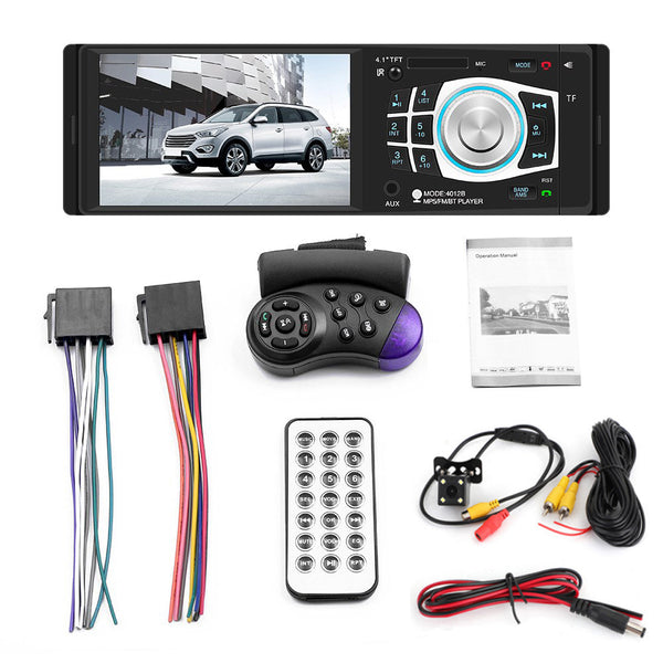4.1 Inches HD 1DIN Bluetooth In-Dash Car Stereo Radio MP5 Player FM with Camera