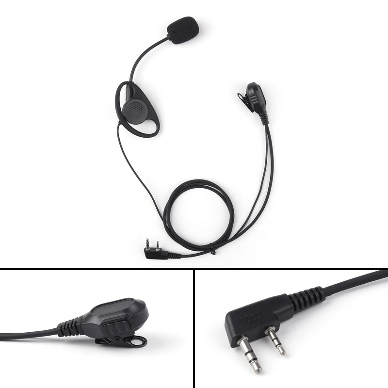 D EarPiece Headset Mic for Motorola 2-Pin CLS1110 CP100 Kenwood Baofeng Radio