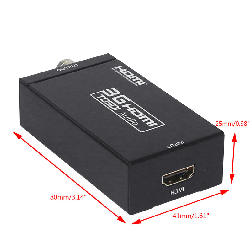 3G HDMI To SDI 1080P HD Video Audio Converter BNC Coaxial Cable US Plug Power