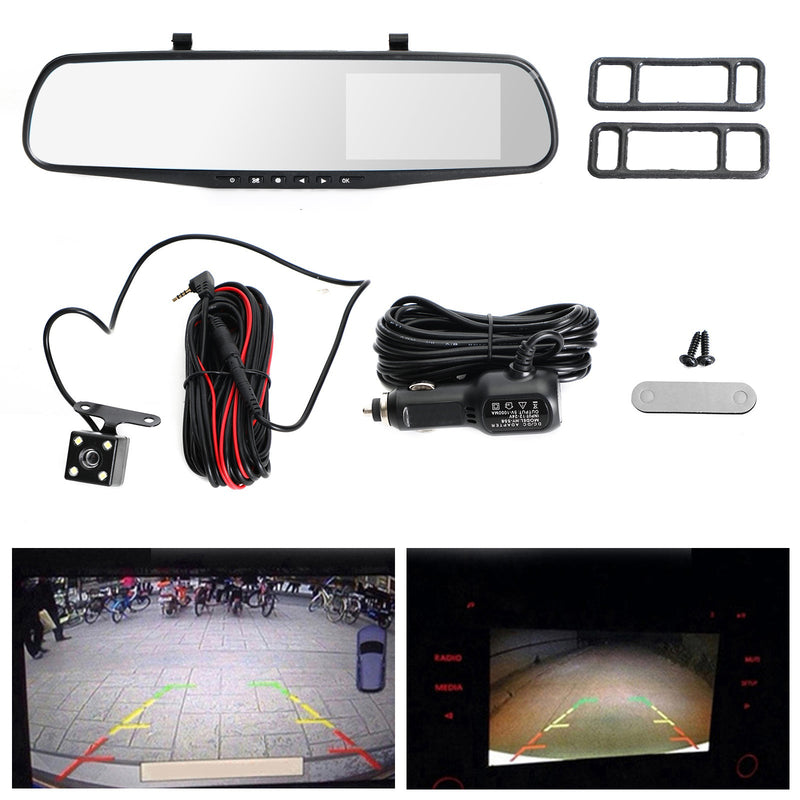 1080P Rearview Mirror Car DVR Dual Dash Cam Camera Front Rear HD Video Recorder