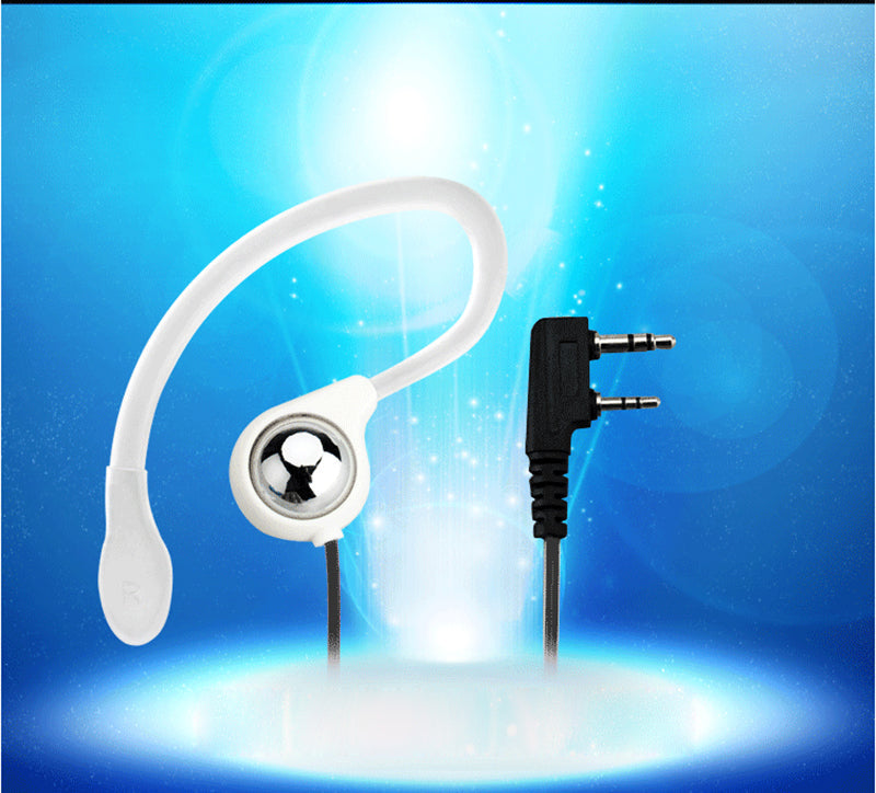 5Pcs 2 Pin Earhook Earpiece Headset PTT Mic For Kenwood HYT BaoFeng Radio Black