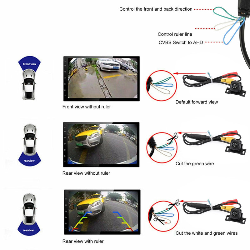Car Auto Rear + Front View Reverse Backup Parking Camera Waterproof HD 170º