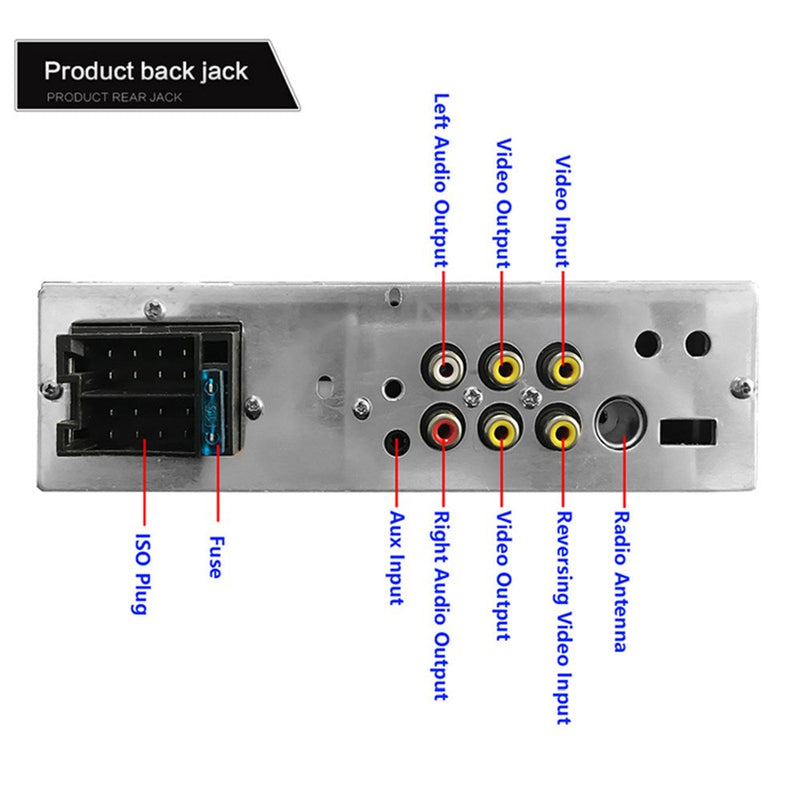 Single Din Touchscreen Radio Bluetooth Car Stereo 4 Inch FM + Rear View Camera