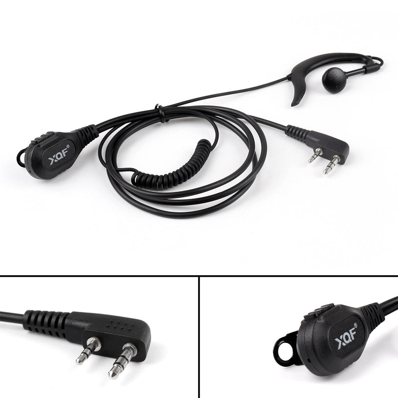 1x G-Shape Earpiece Headset PTT MIC For Kenwood RETEVIS BaoFeng UV5R H777 888s