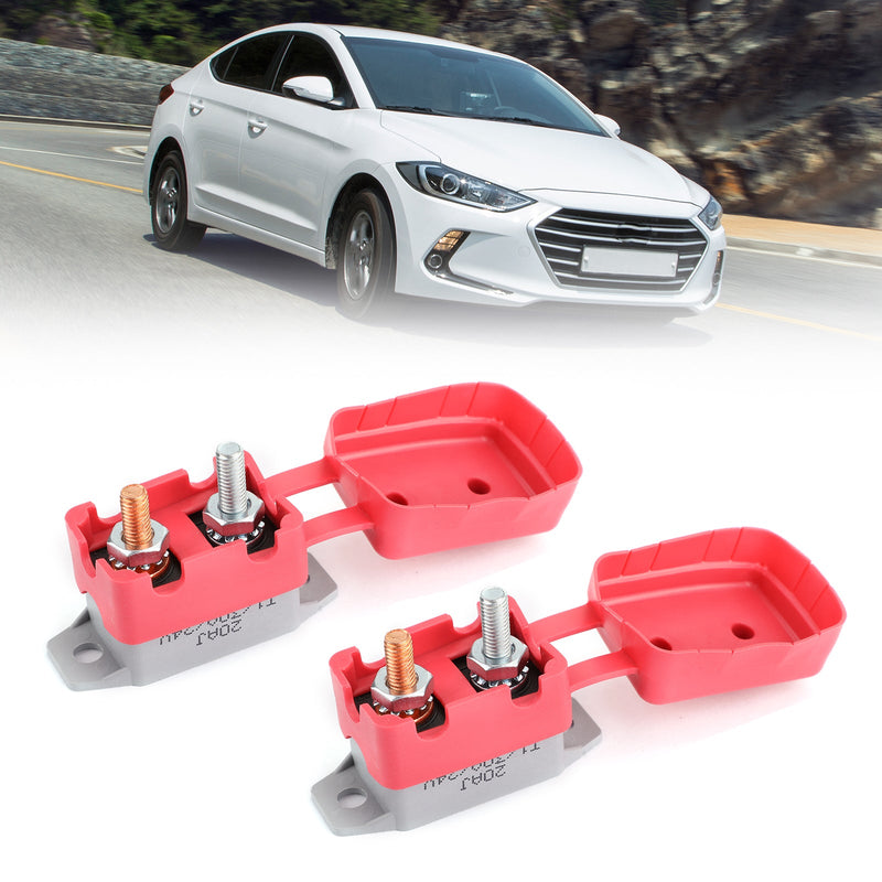 Bimetal Structures Marine Car Sound System Audio IP66 2PCS 30A 24V Circuit Breaker With Cover Fuse