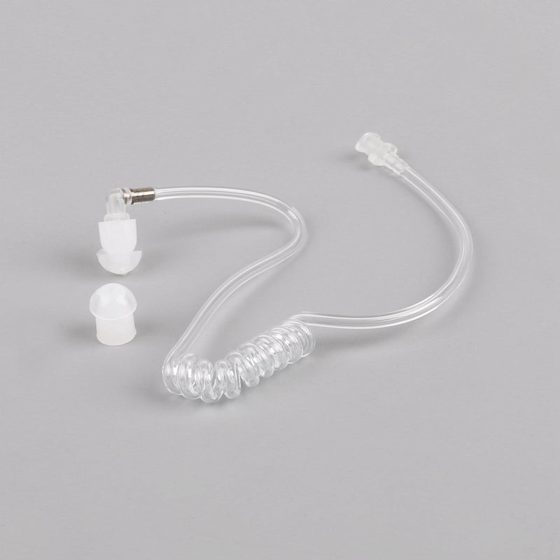 5x Replacement Transparent Coil Acoustic Air Tube + Earplug For Talkie Earpiece